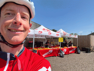Tour of Cambridgeshire - John at a feed station