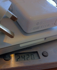 A laptop on the scales