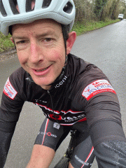 John cycling down to Beaconsfield