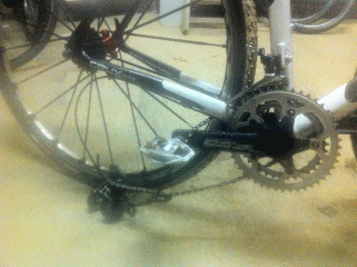 John's cyclocross bike: broken mech hanger
