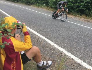 Fergus Muir busy snapping riders at the National 25 time trial