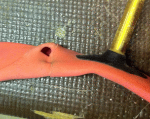 Punctured latex inner tube
