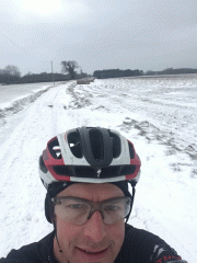Cycling in the snow - at Bradfield