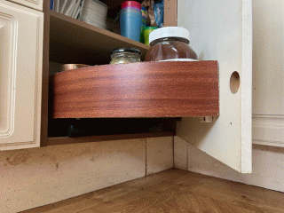 Kitchen corner cupboard shelf