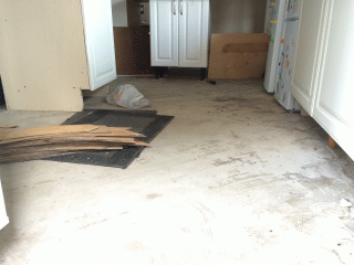 Removing the old kitchen floor