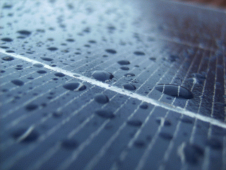 Solar panel in the rain 