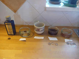 The penny cleaning experiment