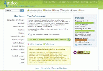 Quidco Yes Car Insurance
