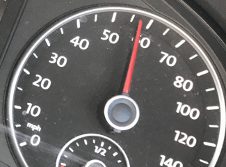 A car speedometer